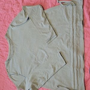 blue/white striped shirt